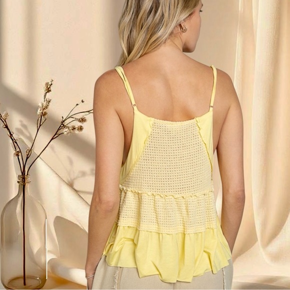 POL Baby Yellow Ruffle Hem Sleeveless Top - Picture 4 of 7